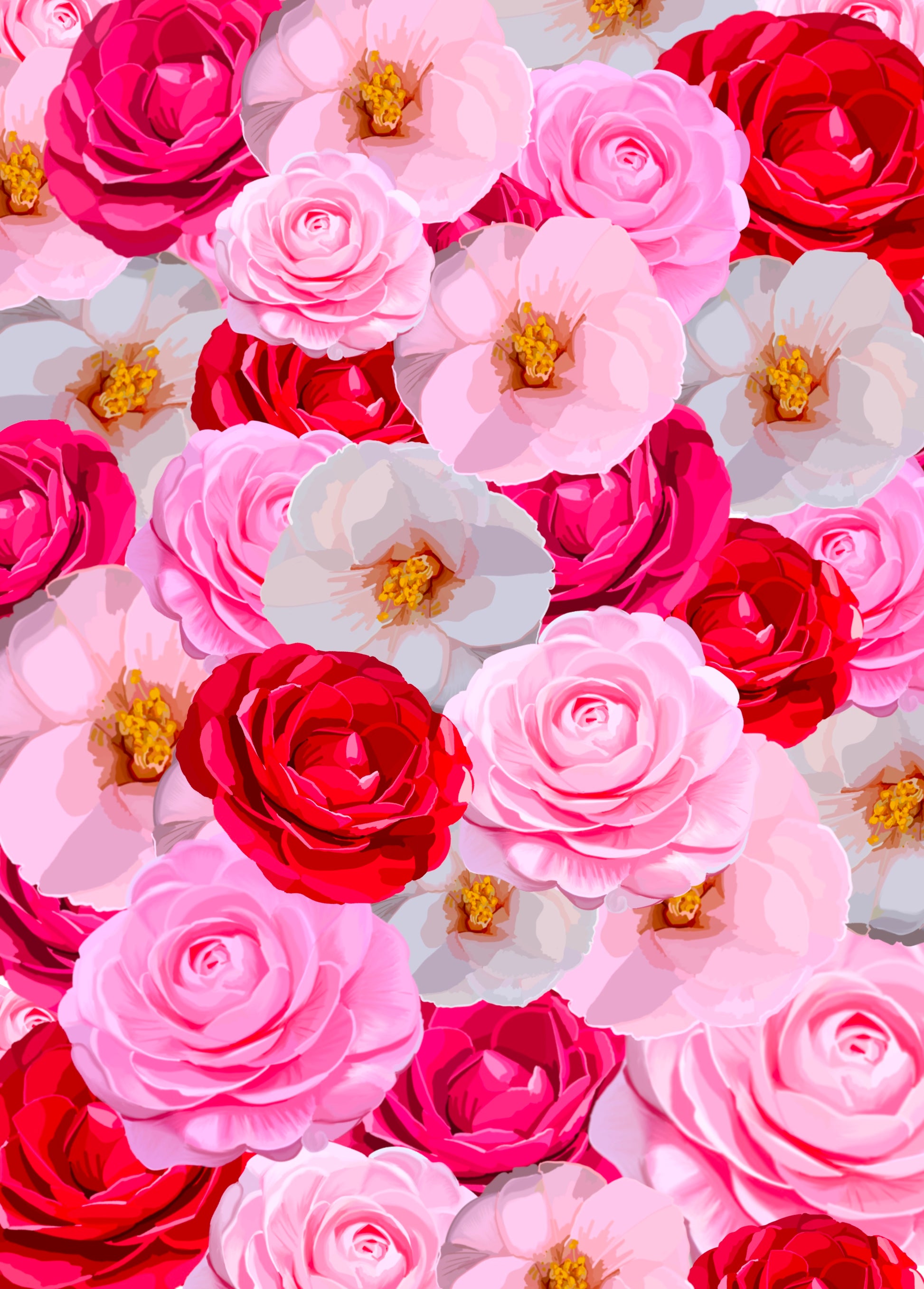 Alabama Camelias Flower Market Print