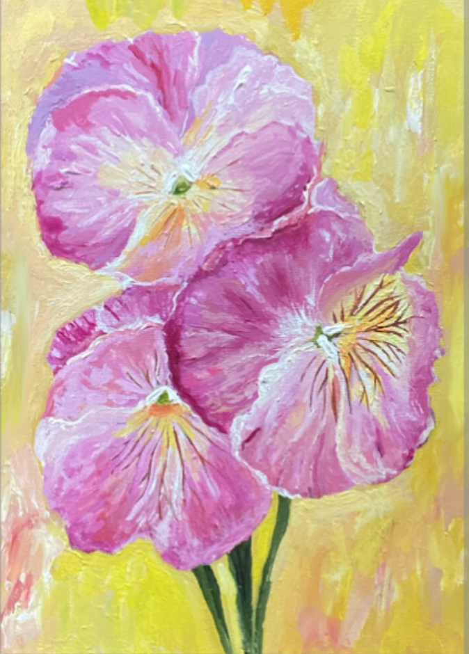 Yellow Radiance- Pansie Trio Art Print