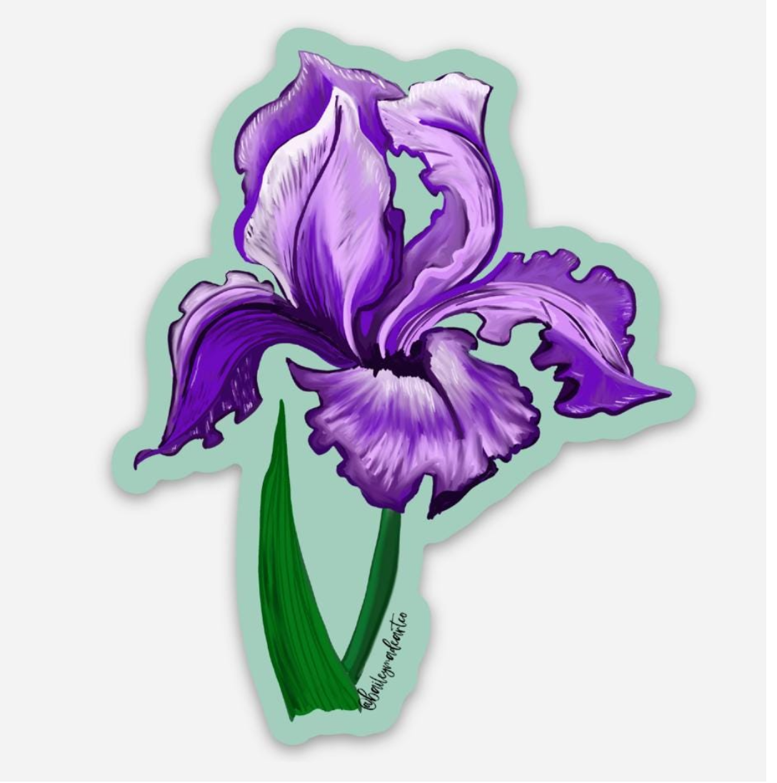 Purple Iris Vinyl Sticker