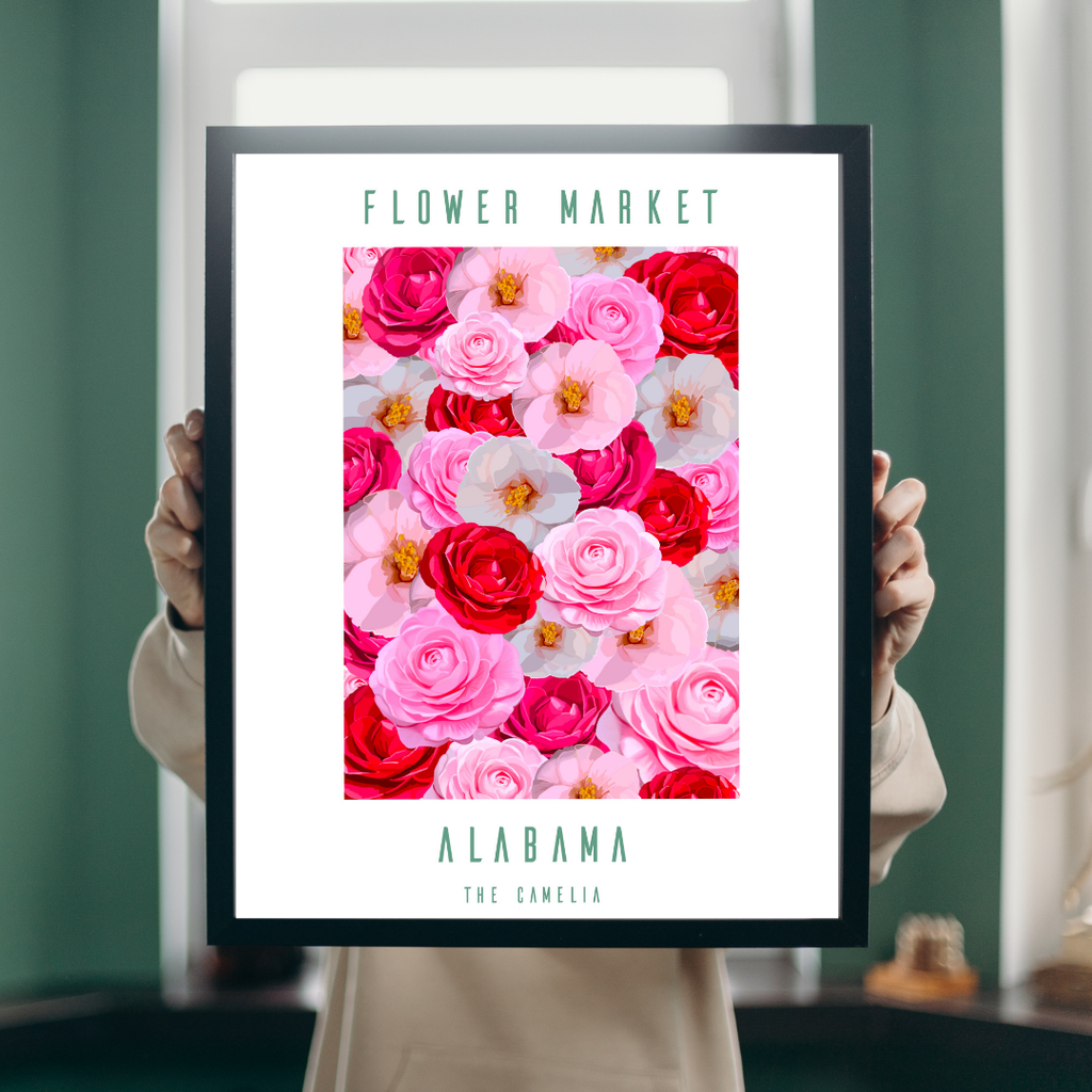 Alabama Camelias Flower Market Print
