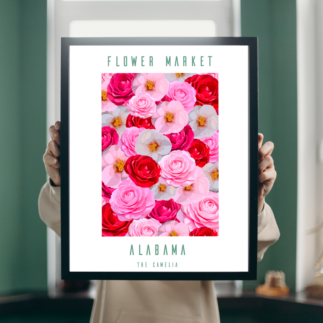 Alabama Camelias Flower Market Print