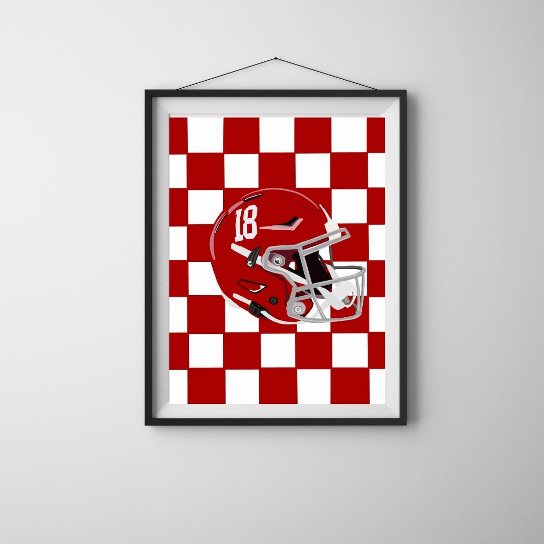 University of Alabama Helmet Officially Licensed Print