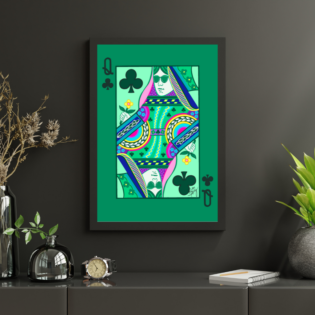 Queen of Clubs Art Print