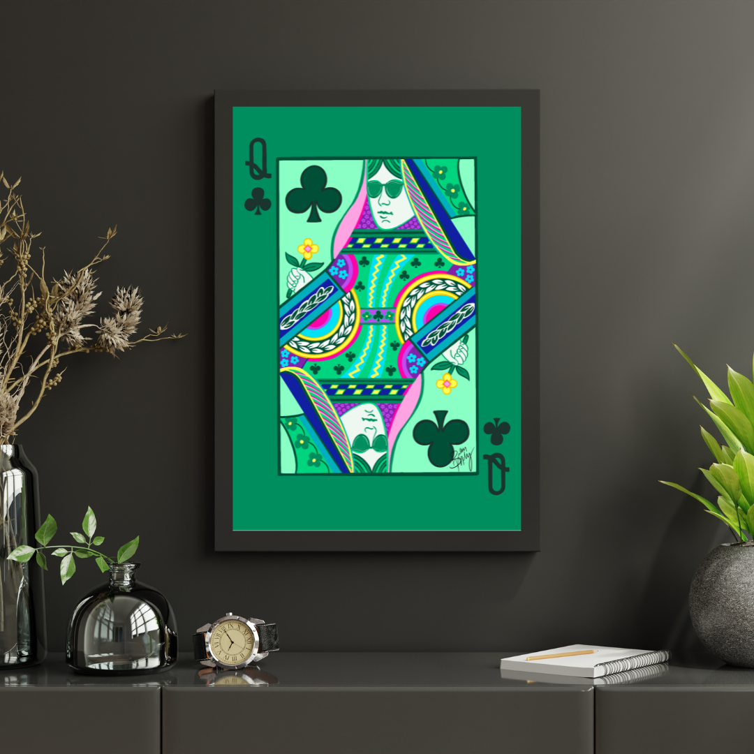 Queen of Clubs Art Print