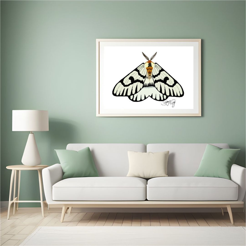 Monochrome Moth Art Print