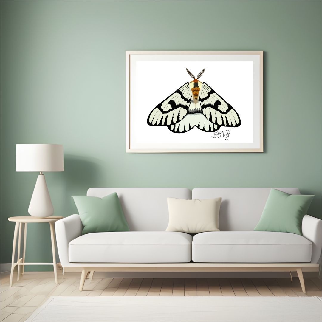 Monochrome Moth Art Print