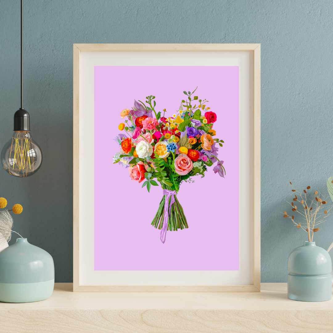 Flora and Fauna Bouquet Art Print