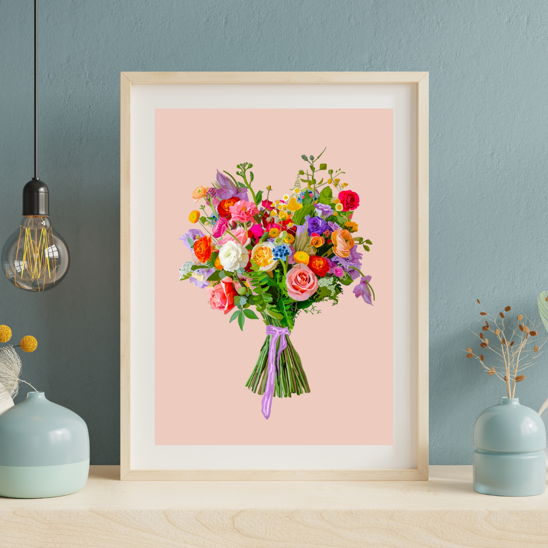Flora and Fauna Bouquet Art Print