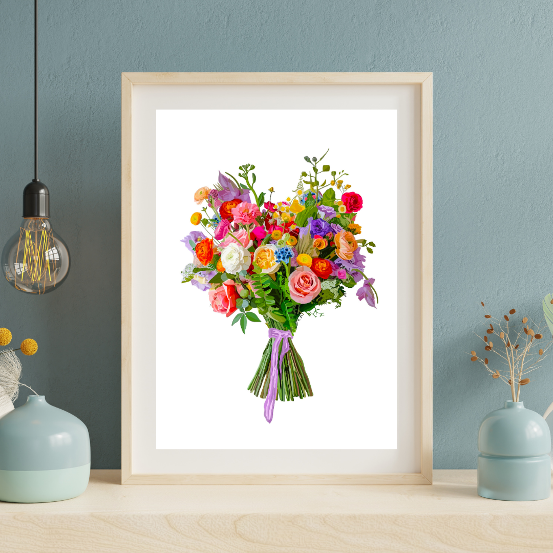 Flora and Fauna Bouquet Art Print