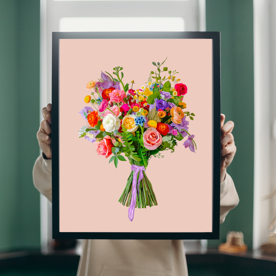 Flora and Fauna Bouquet Art Print