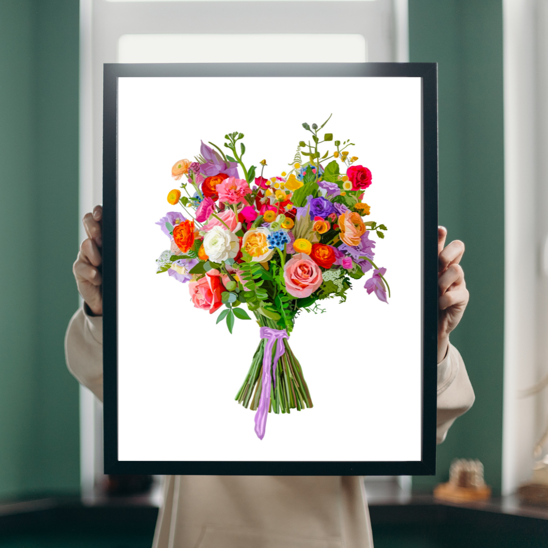 Flora and Fauna Bouquet Art Print
