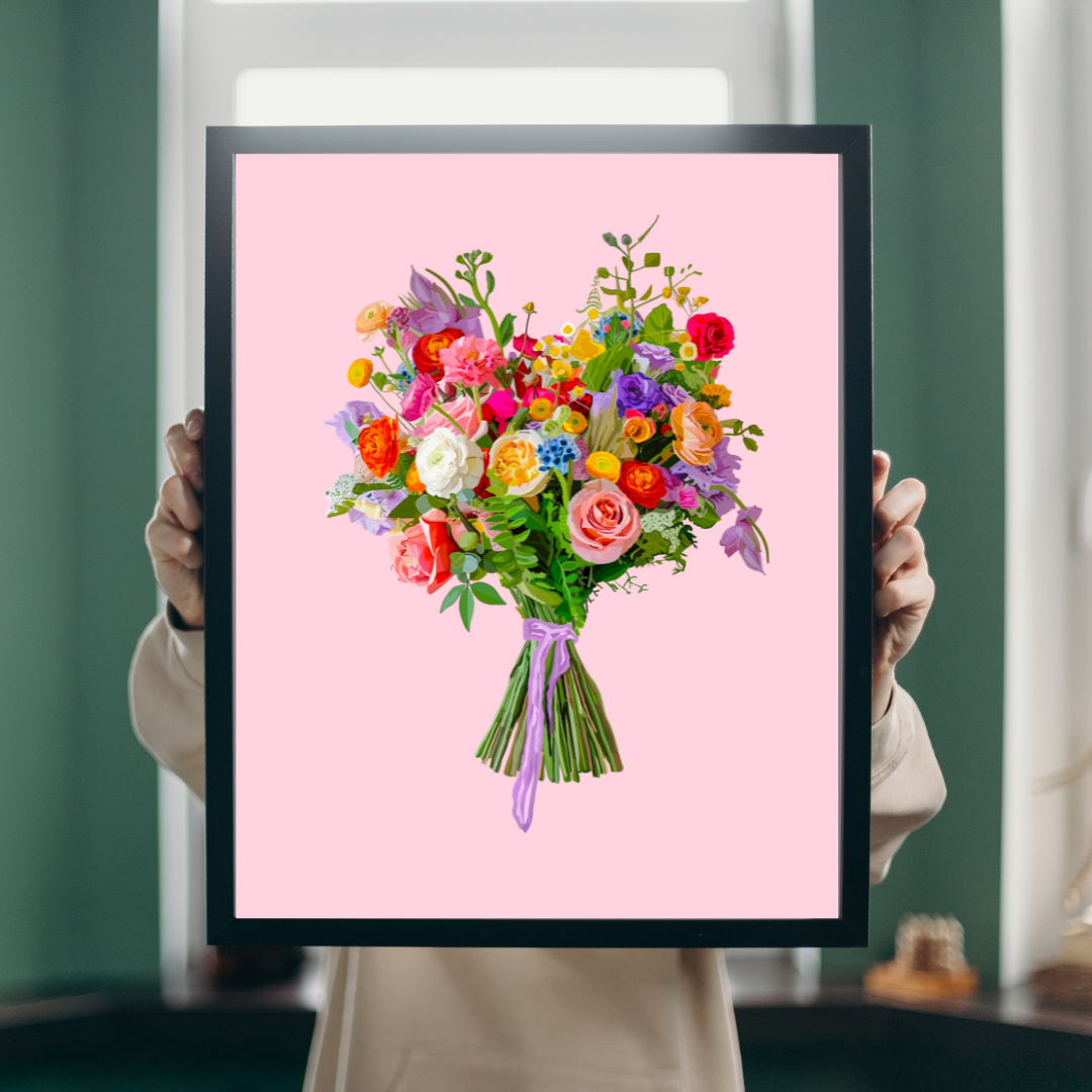 Flora and Fauna Bouquet Art Print