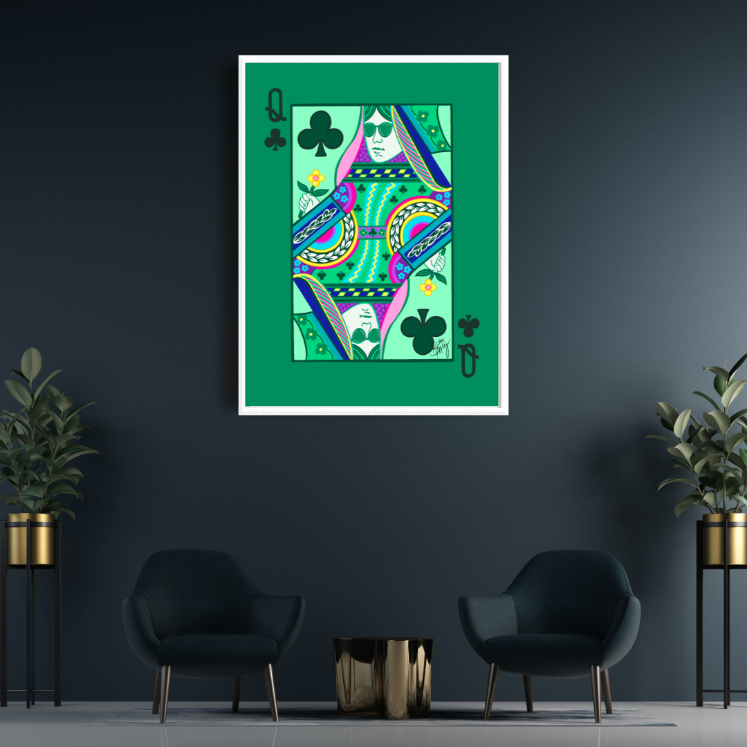 Queen of Clubs Art Print