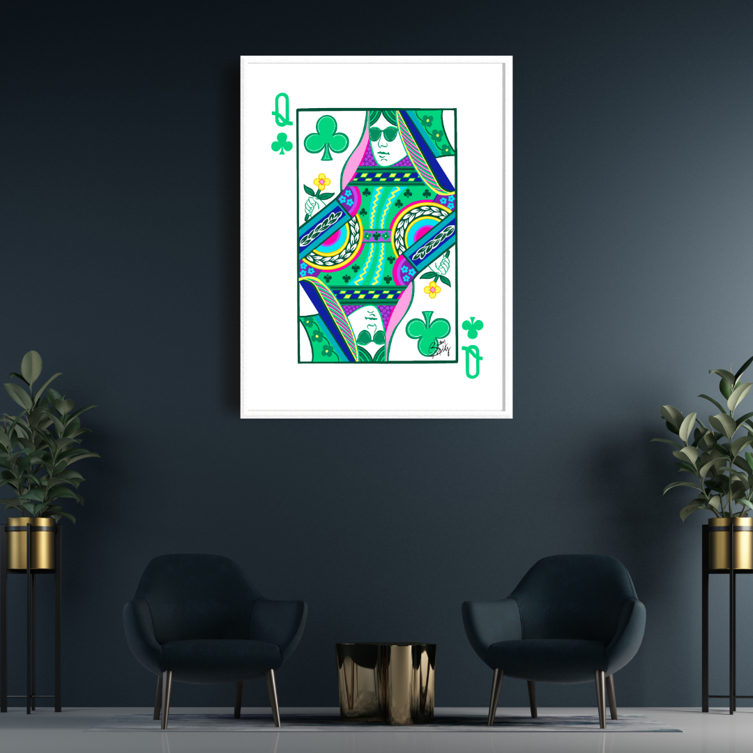 Queen of Clubs Art Print
