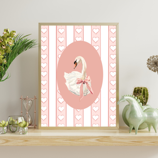 Swanful Romance Art Print