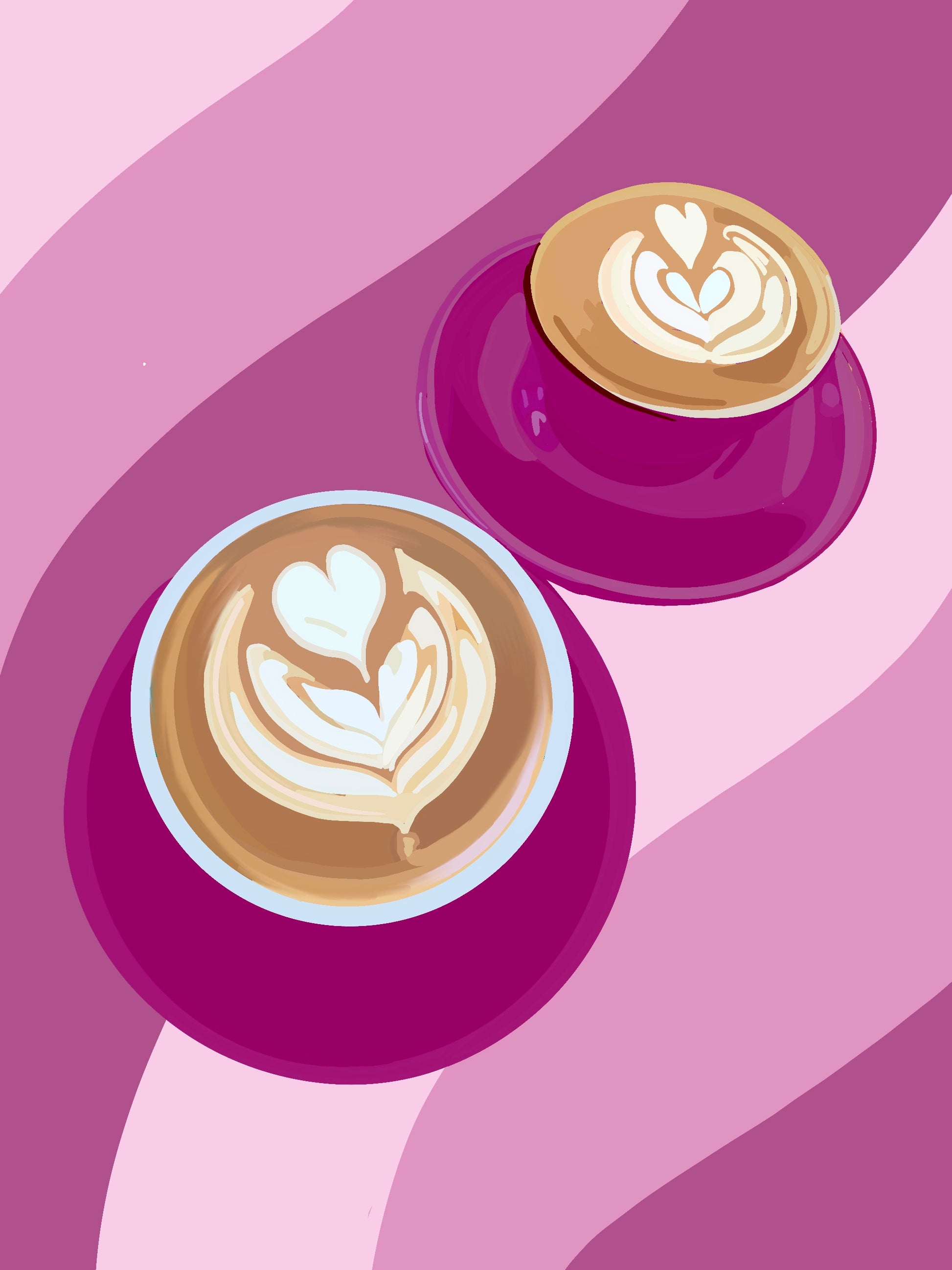 Artful Brews Coffee Print (Teal & Rasberry)