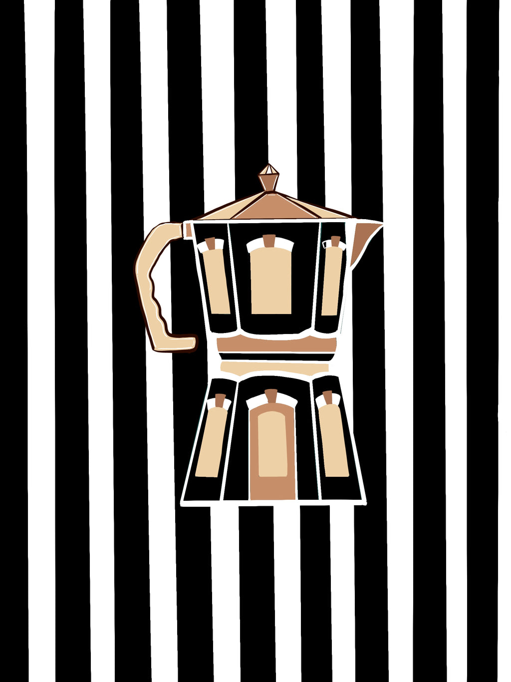 Coffee Club Art Print Espresso B&W