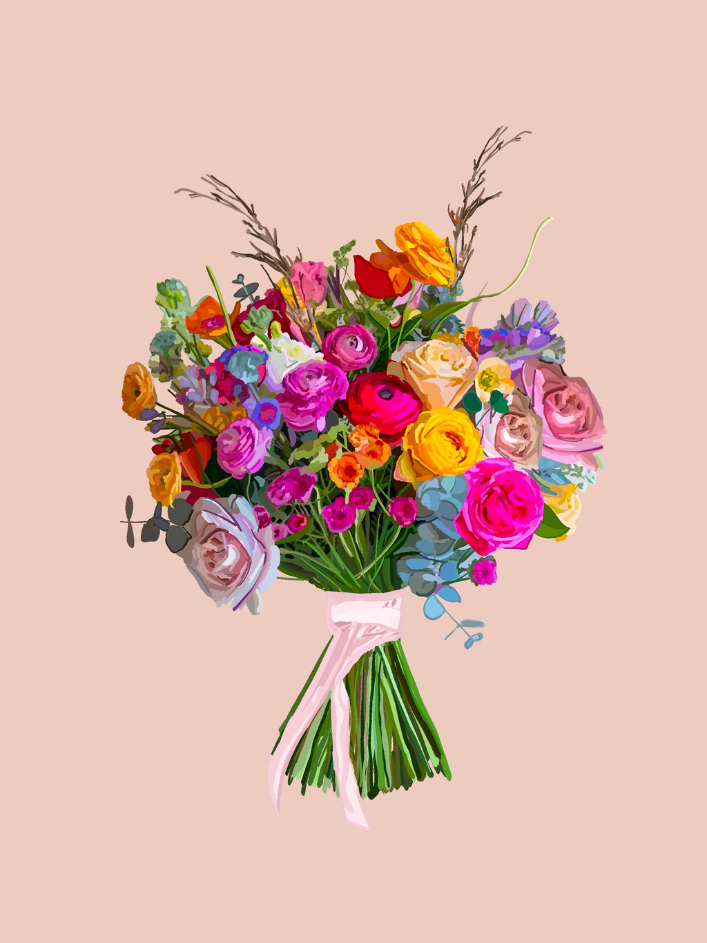 Beauty in Bloom Bouquet Art Print