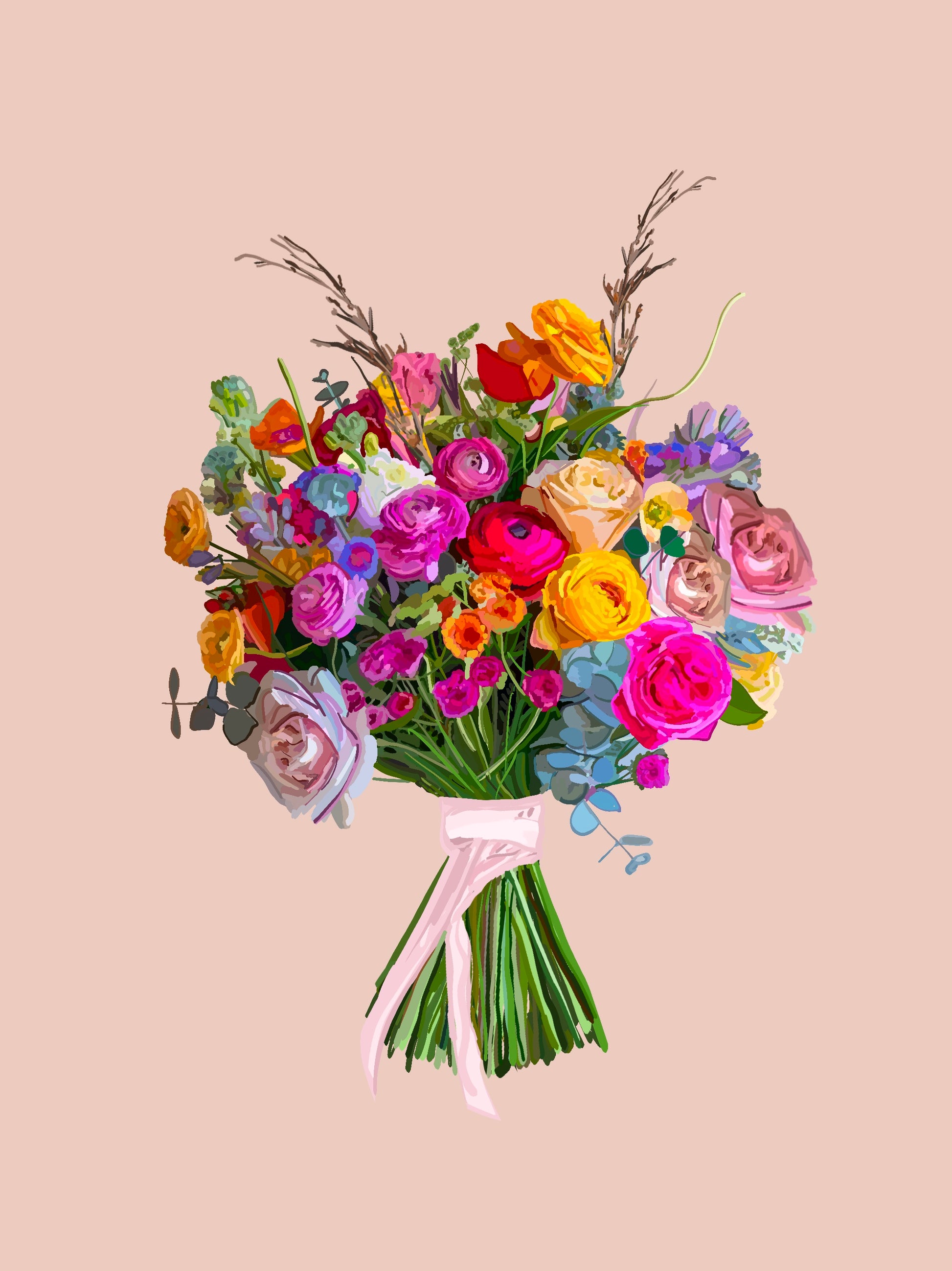 Beauty in Bloom Bouquet Art Print