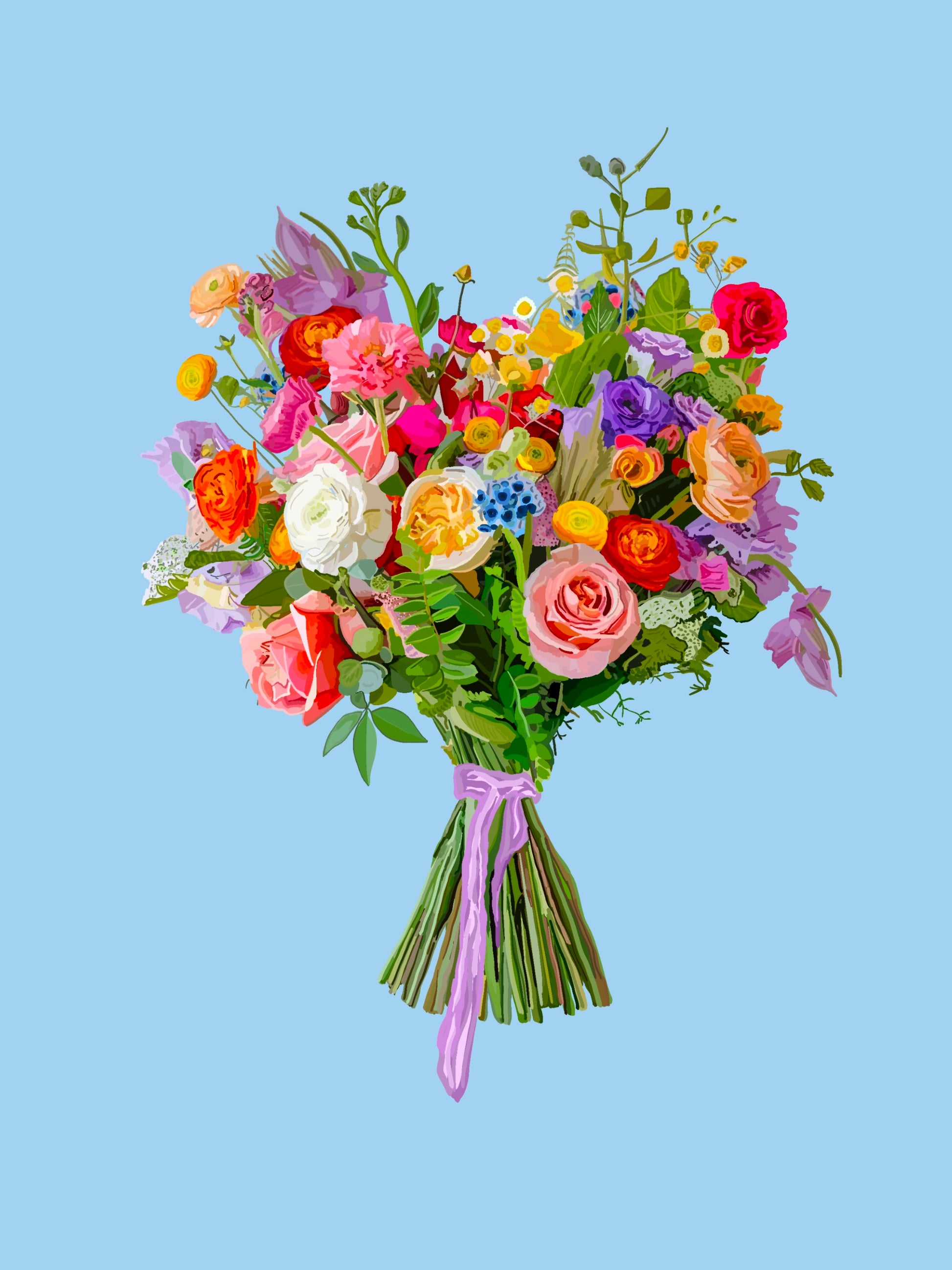 Flora and Fauna Bouquet Art Print
