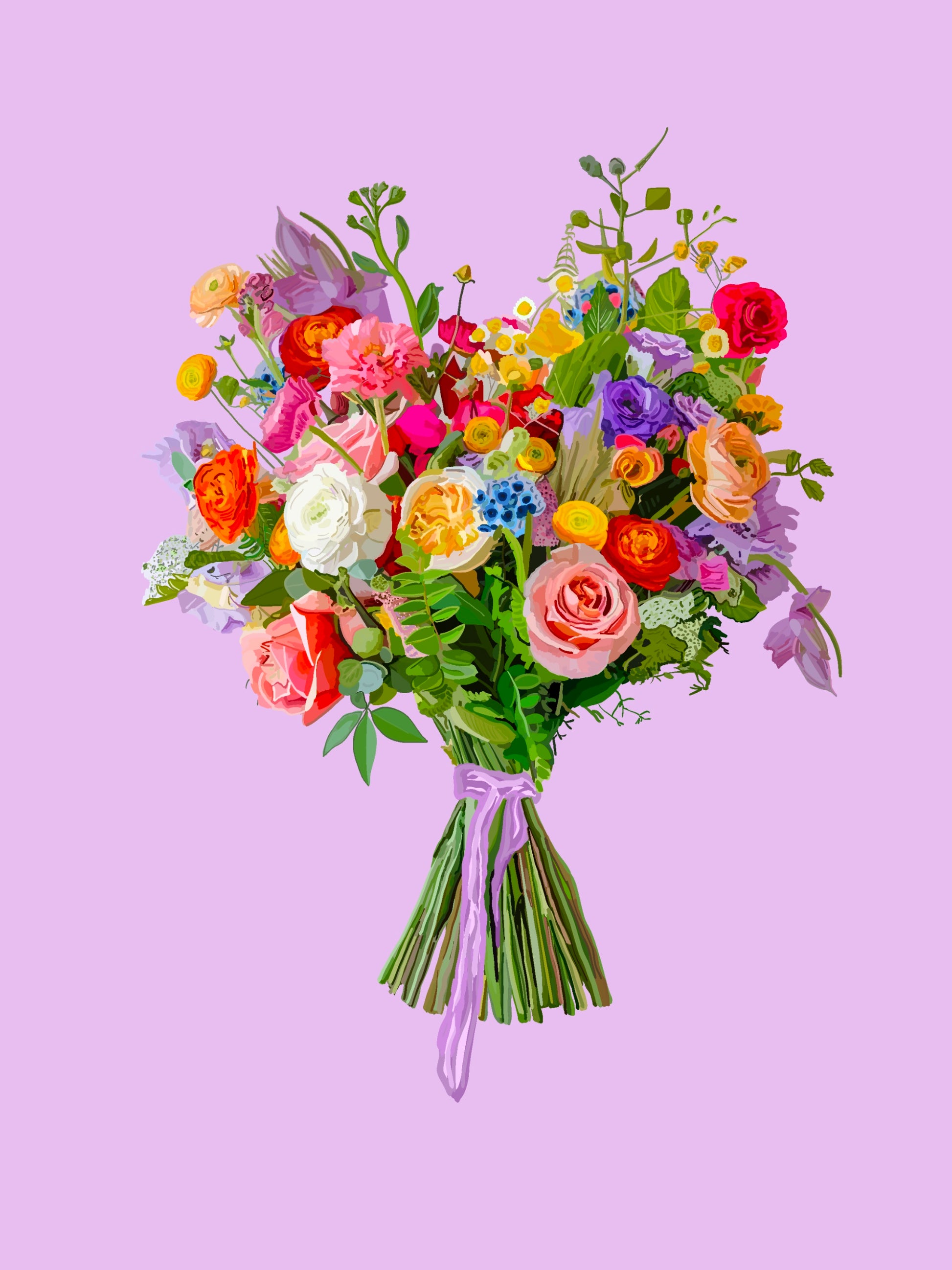 Flora and Fauna Bouquet Art Print