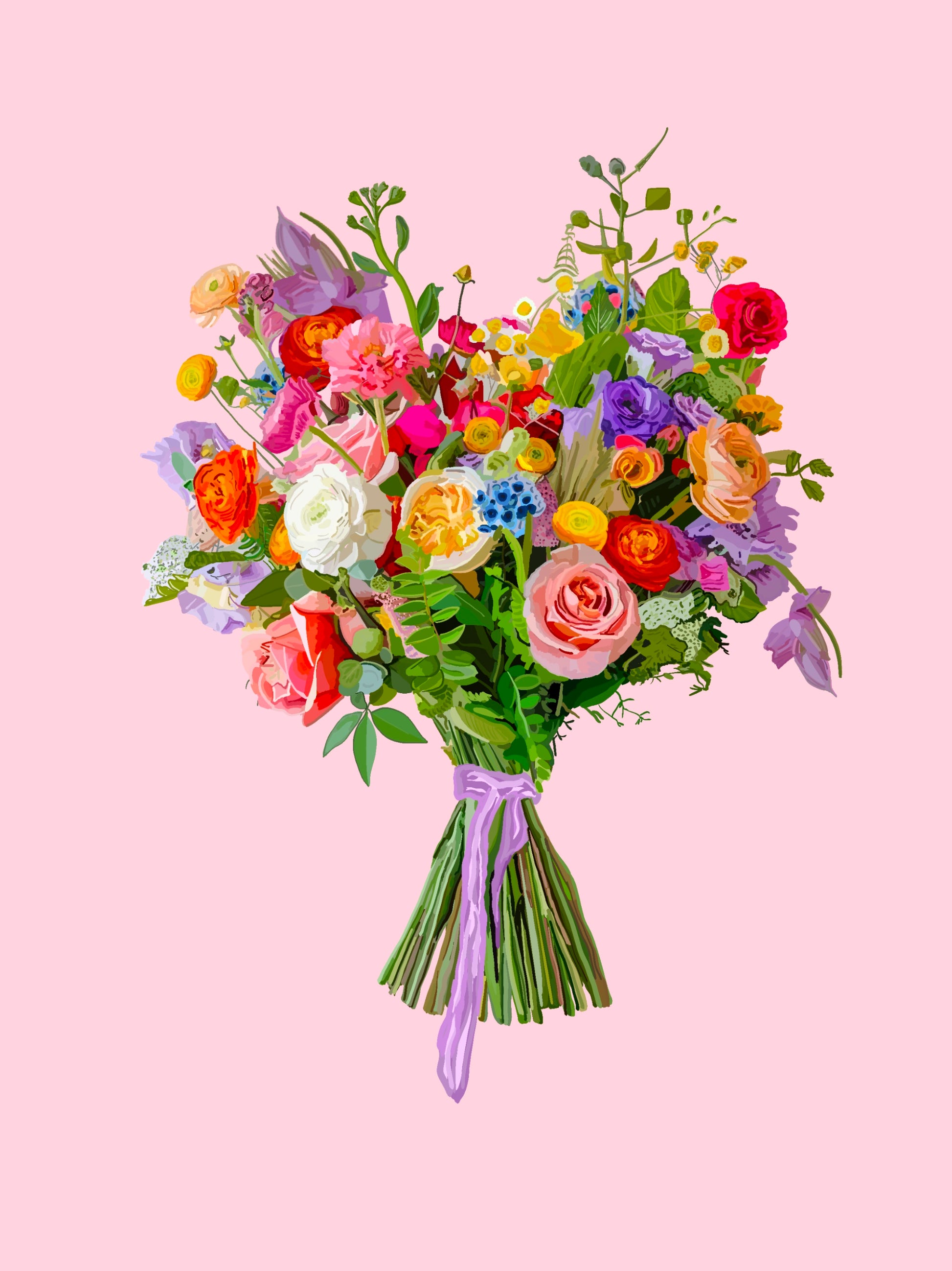 Flora and Fauna Bouquet Art Print