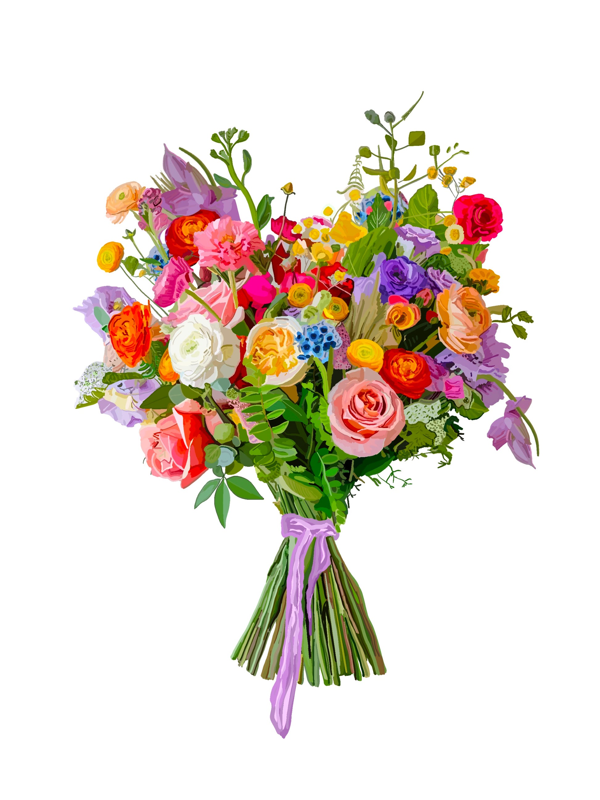 Flora and Fauna Bouquet Art Print