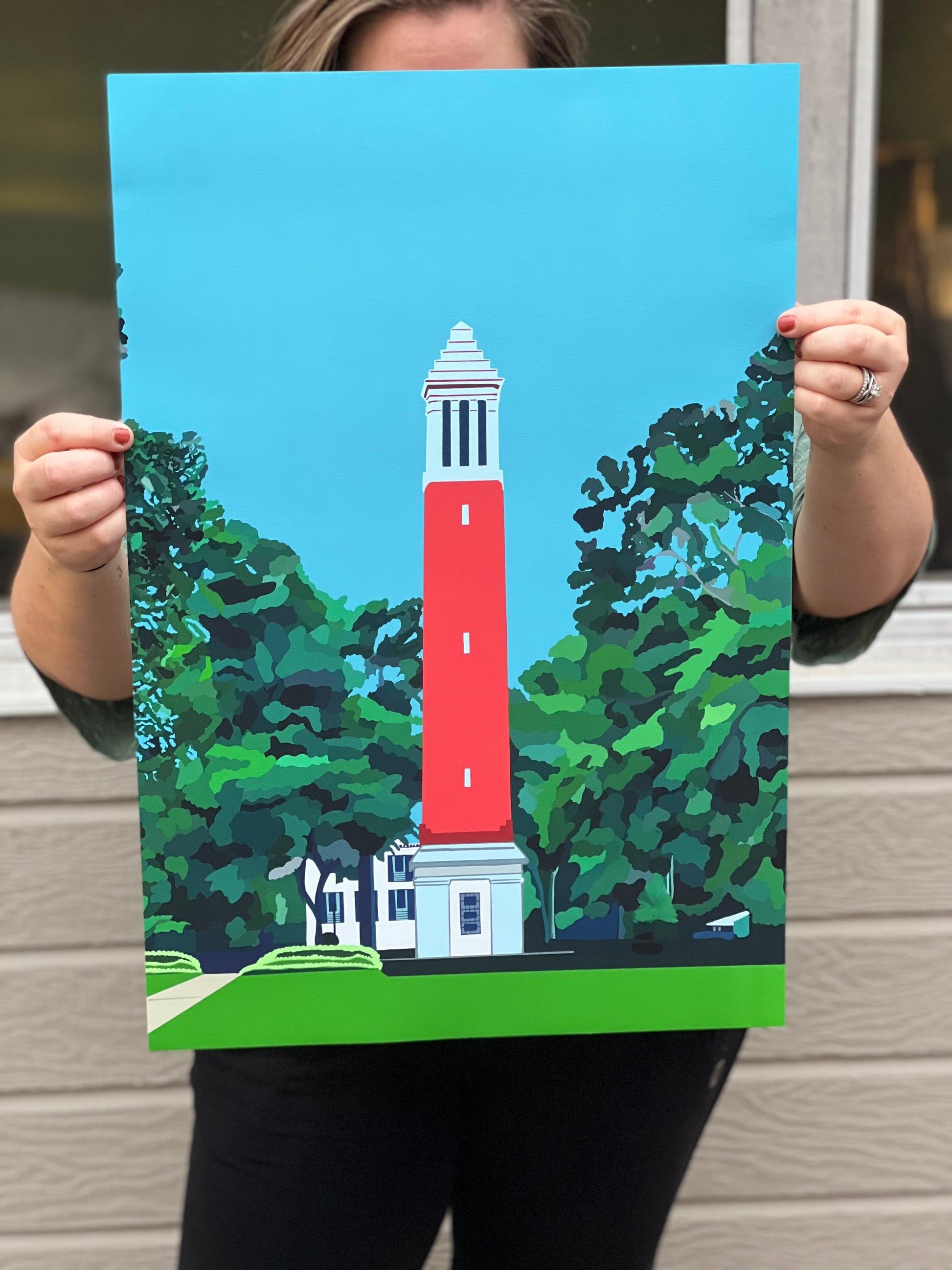 Denny Chimes - University of Alabama - Officially Licensed Print (Red)