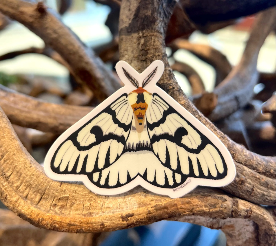 Monochrome Moth Vinyl Sticker