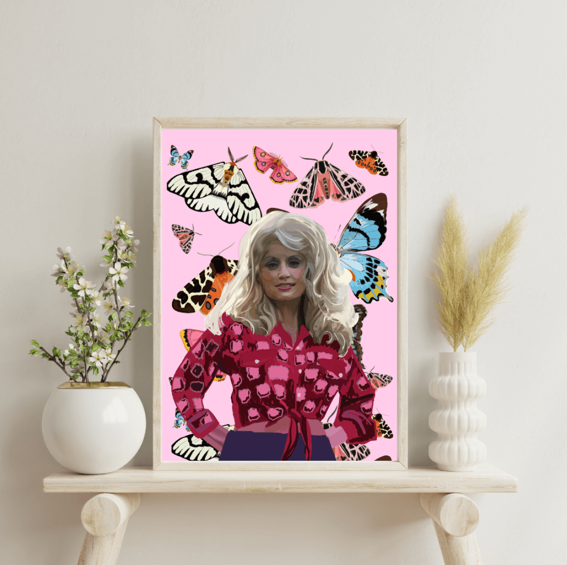 Dolly Pardon Butterflies Art Print