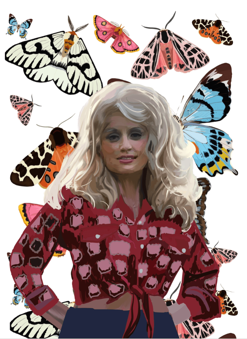 Dolly Pardon Butterflies Art Print