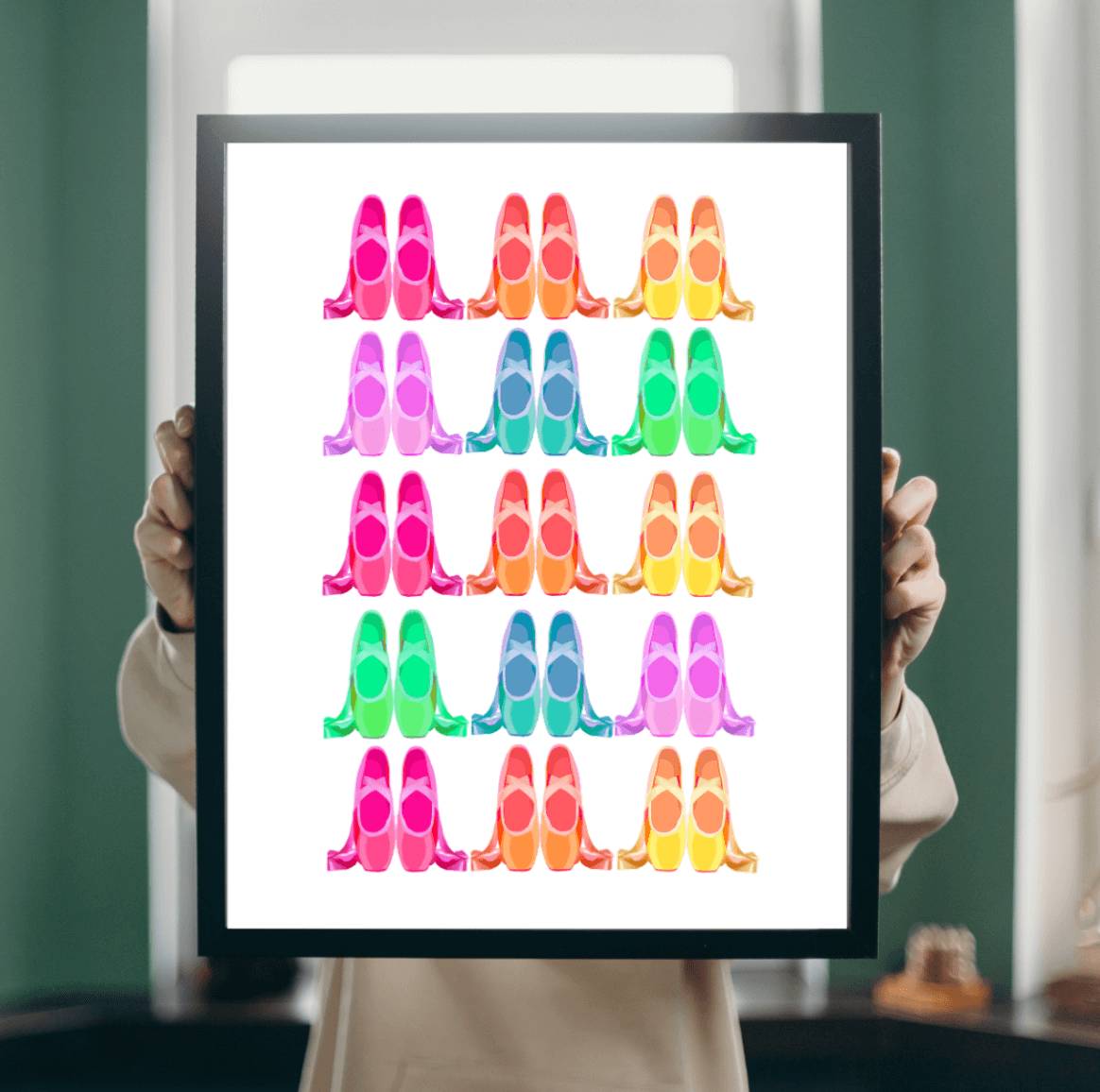 Rainbow Ballet Shoes Art Print