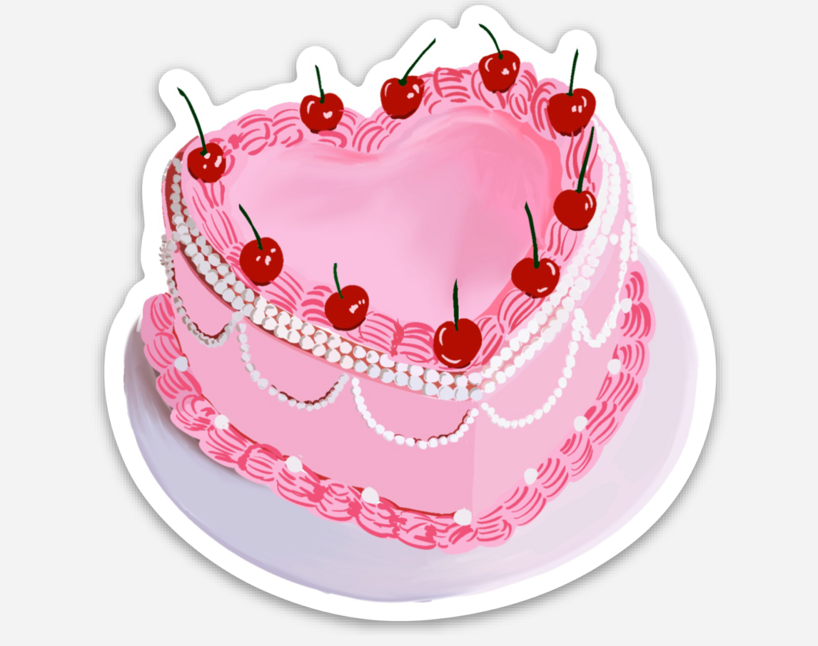 Heart Cake Sticker