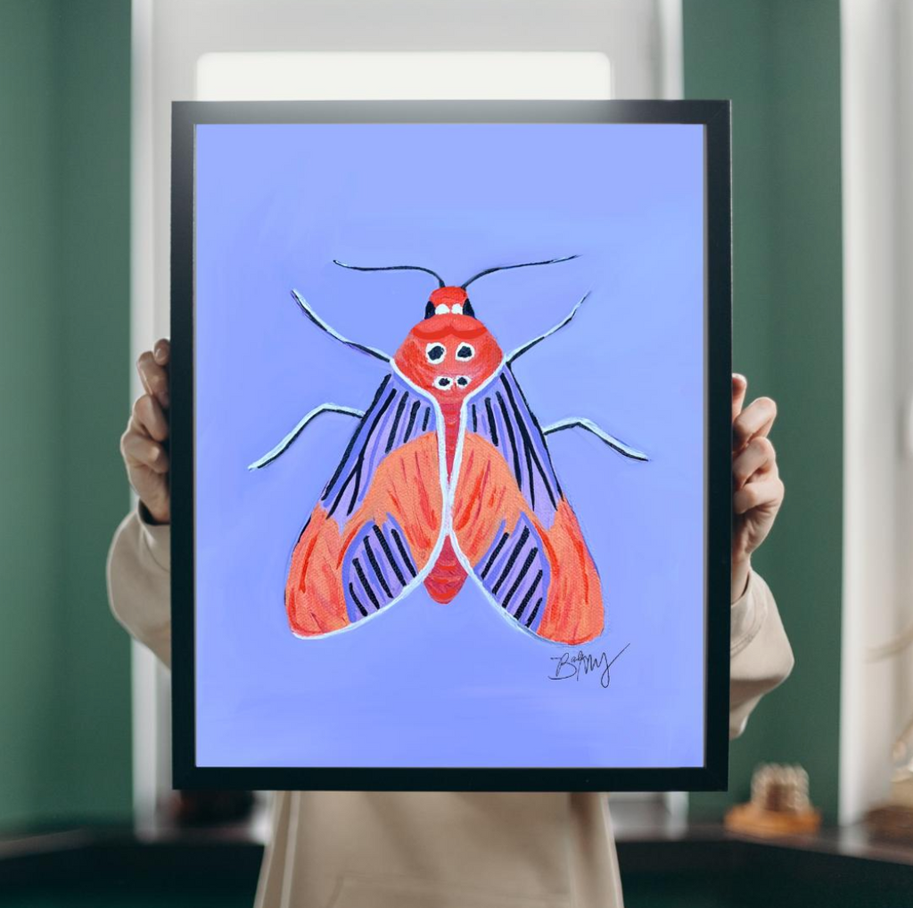 Moth- Tangerine Moth Art Print