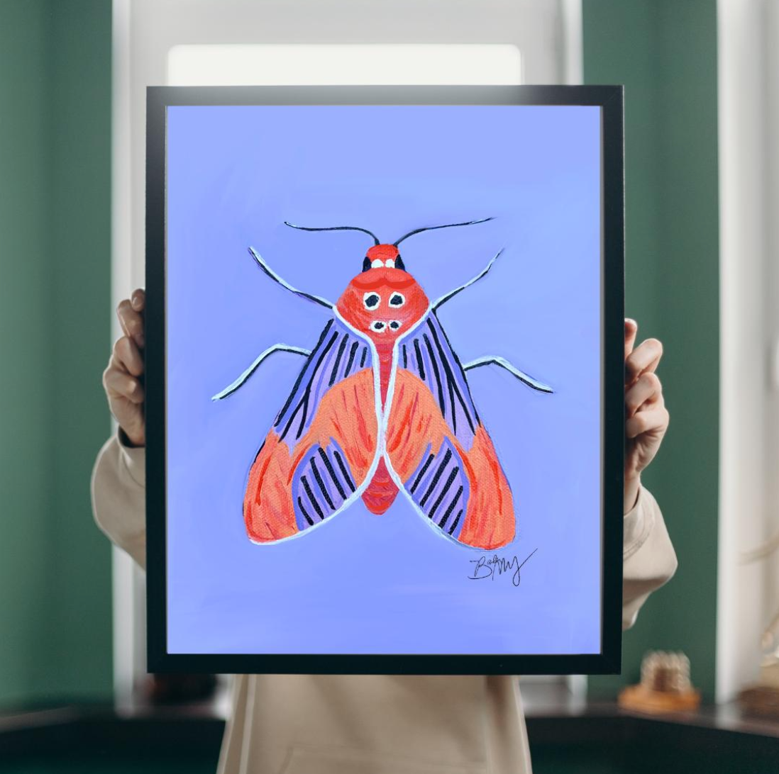 Moth- Tangerine Moth Art Print
