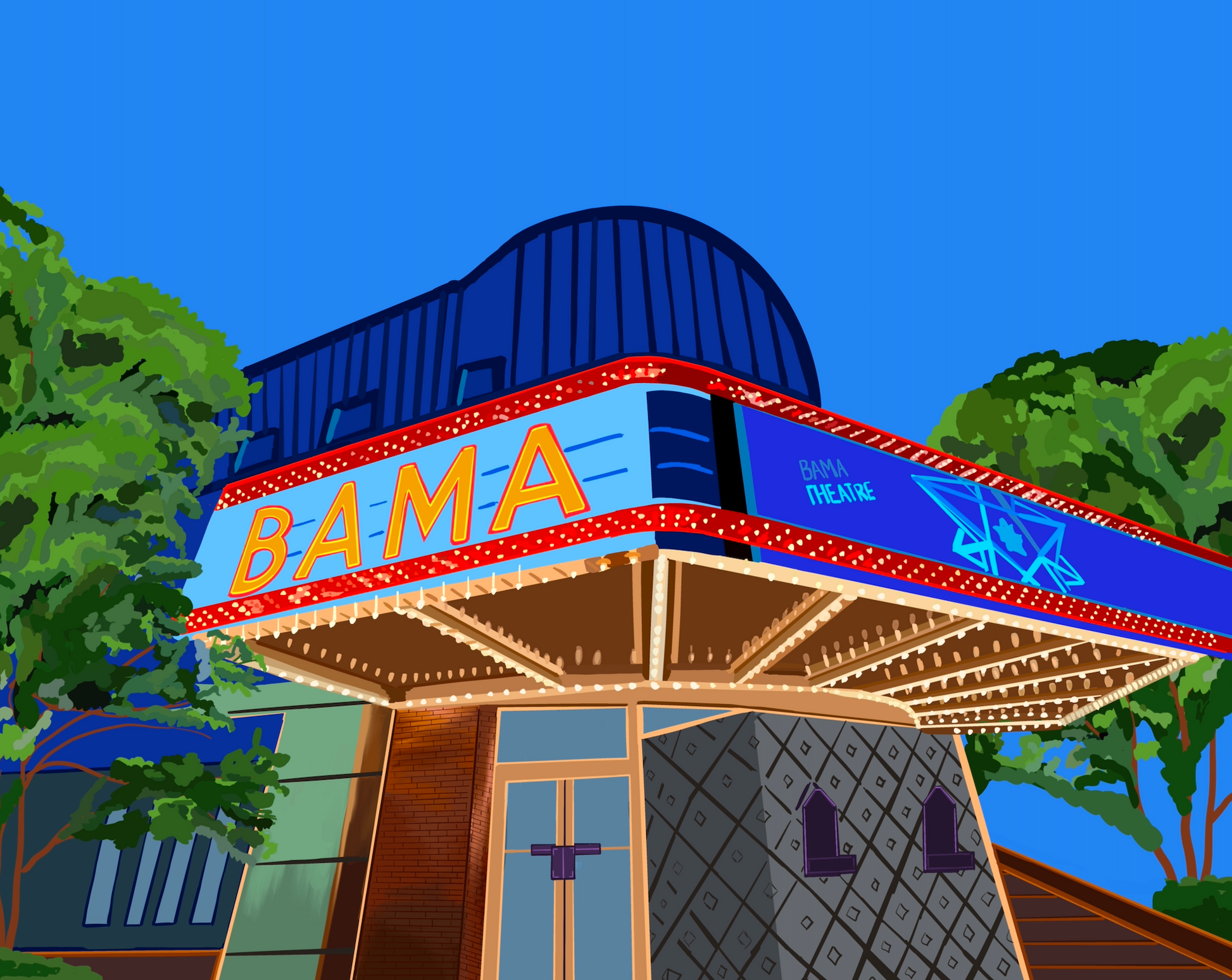 Bama Theater Art Print- Tuscaloosa, AL
