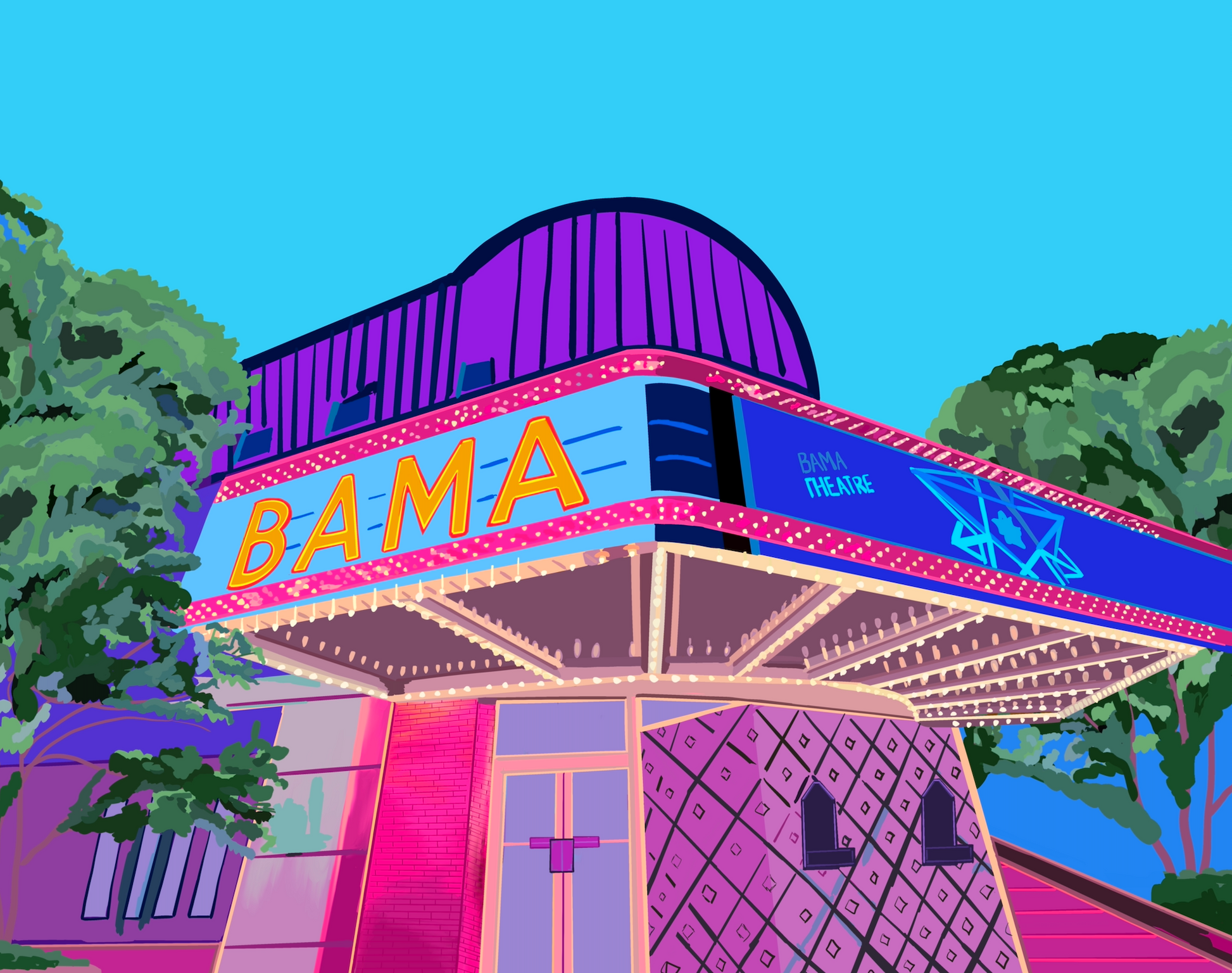 Bama Theater Art Print- Tuscaloosa, AL