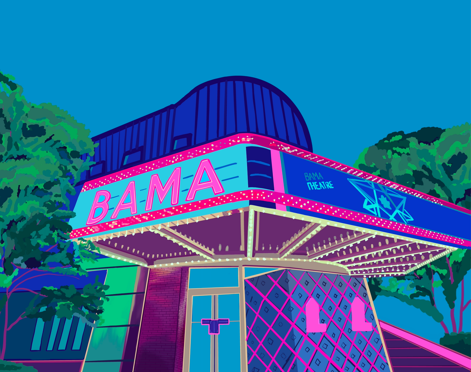 Bama Theater Art Print- Tuscaloosa, AL