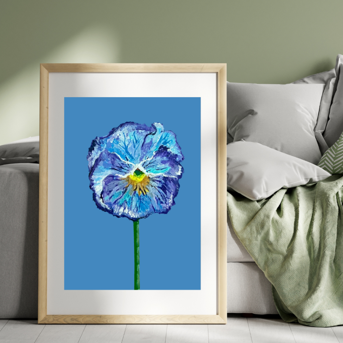 Pansie Art Print- Blue Sapphire Pansie