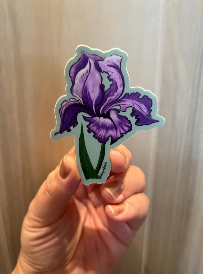 Purple Iris Vinyl Sticker