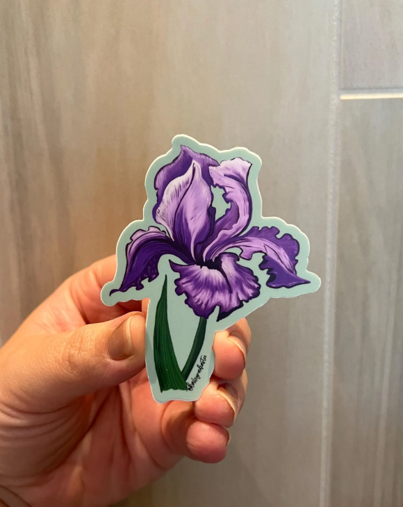 Purple Iris Vinyl Sticker