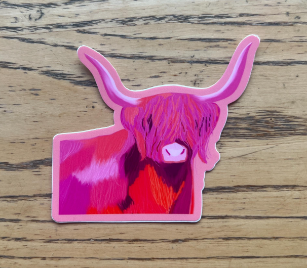 Harry Heffer Highland Cow Vinyl Sticker