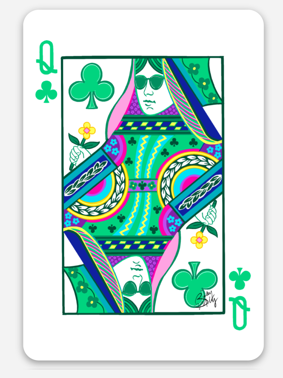 Queen of Clubs Sticker