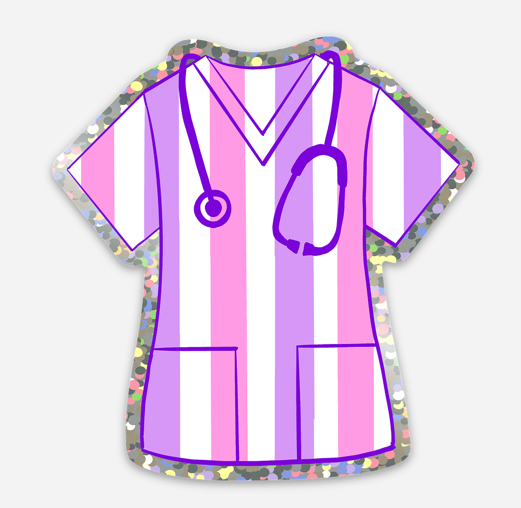 Sparkly Scrubs Medical Vinyl Sticker