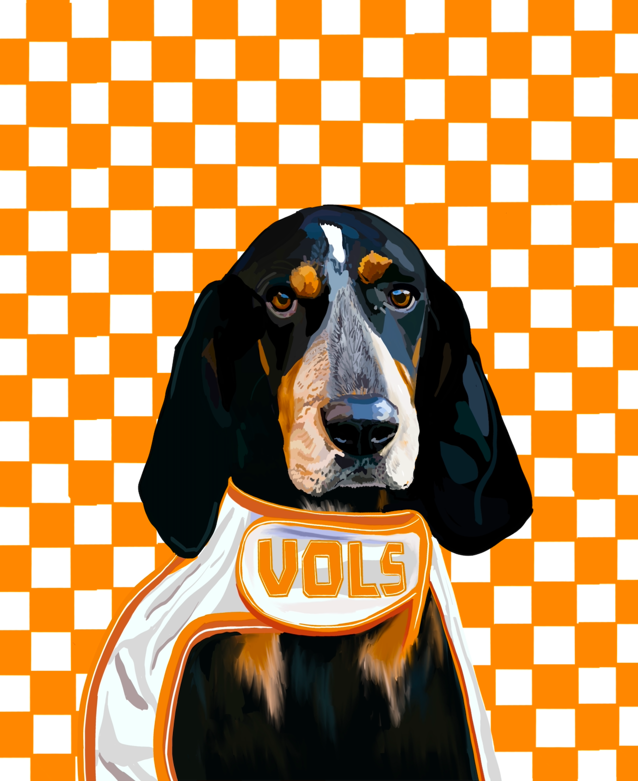 Officially Licensed University of Tennessee Smokey Checkered Art Print