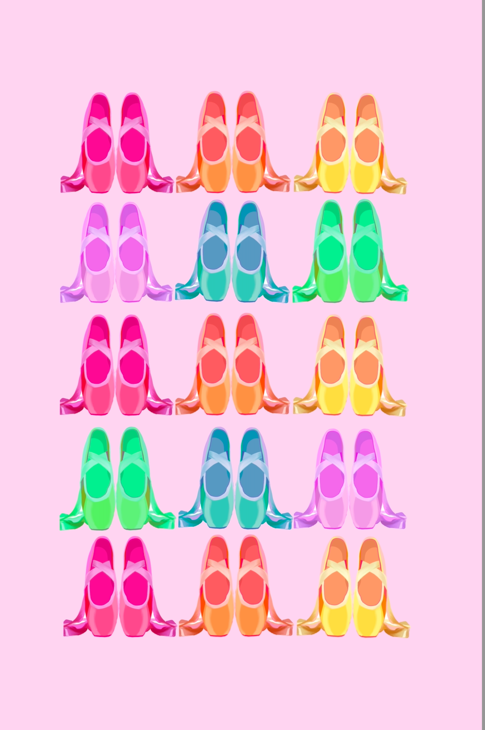Rainbow Ballet Shoes Art Print