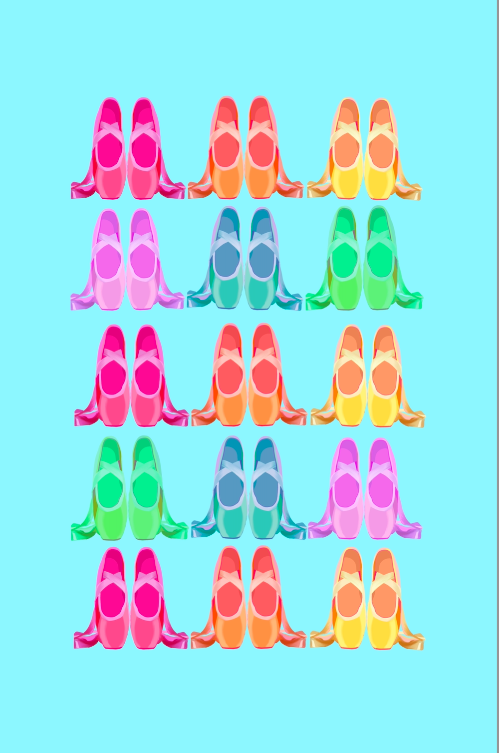 Rainbow Ballet Shoes Art Print