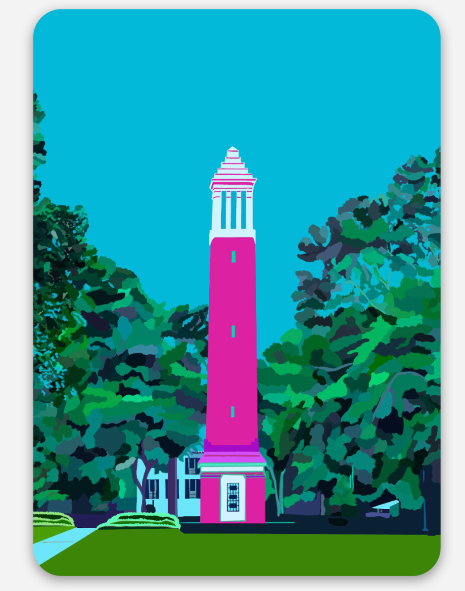 University of Alabama Denny Chimes Sticker Pink