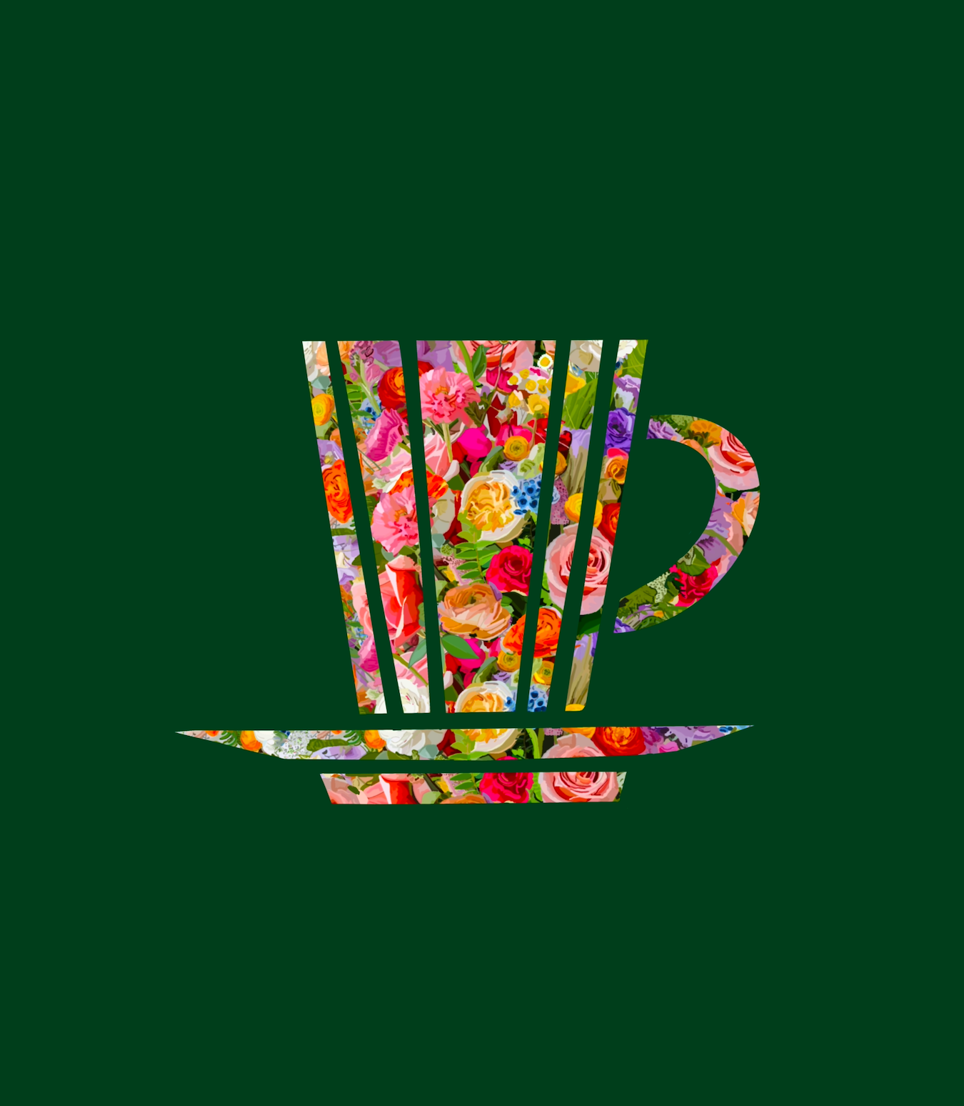 Flora and Roast Coffee Cup Art Print
