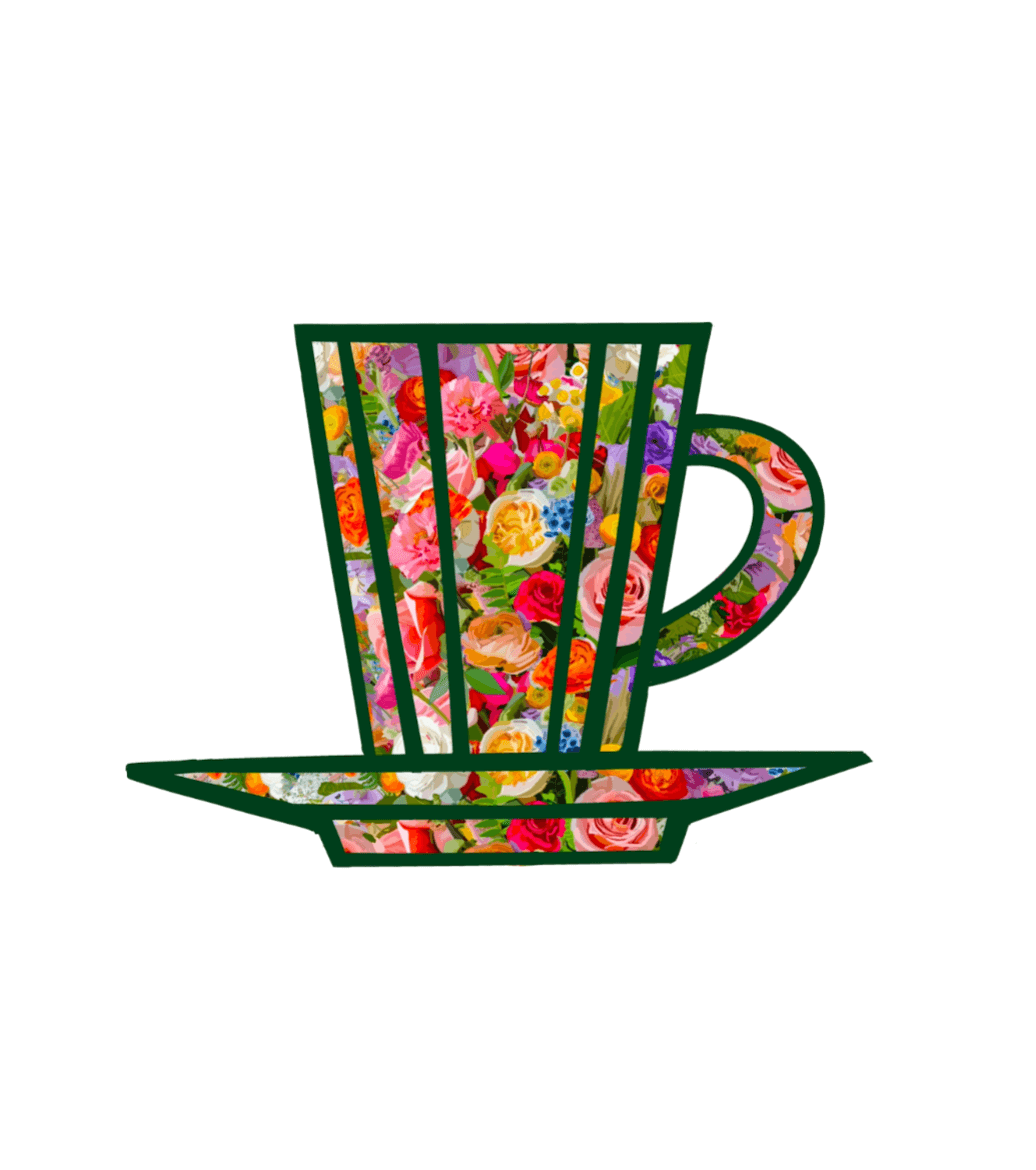 Flora and Roast Coffee Cup Art Print